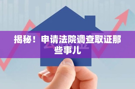 新建揭秘！申请法院调查取证那些事儿