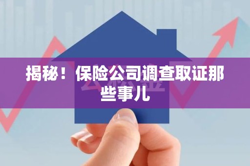 新建揭秘！保险公司调查取证那些事儿