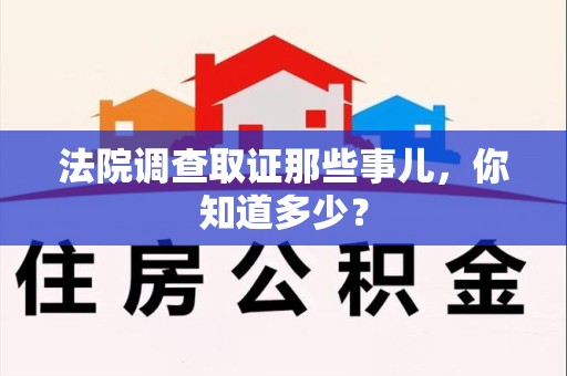 新建法院调查取证那些事儿，你知道多少？