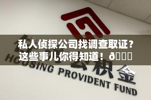 新建私人侦探公司找调查取证？这些事儿你得知道！😎