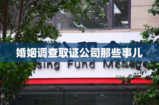 新建婚姻调查取证公司那些事儿