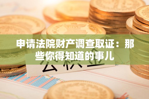 新建申请法院财产调查取证：那些你得知道的事儿