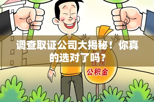 新建调查取证公司大揭秘！你真的选对了吗？