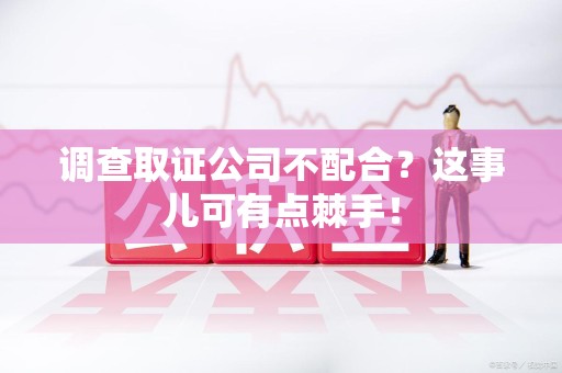 新建调查取证公司不配合？这事儿可有点棘手！