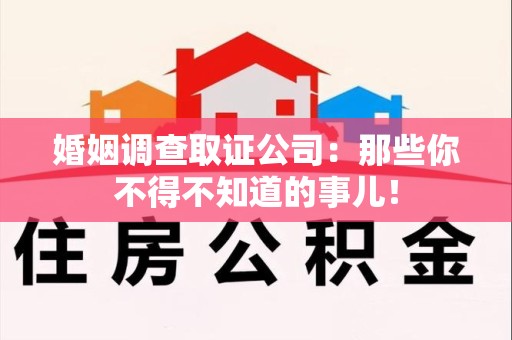 新建婚姻调查取证公司：那些你不得不知道的事儿！
