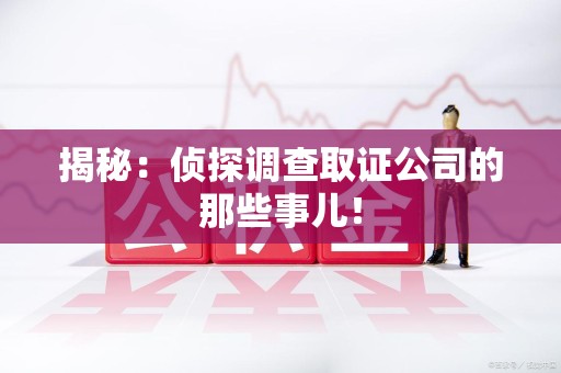 新建揭秘：侦探调查取证公司的那些事儿！