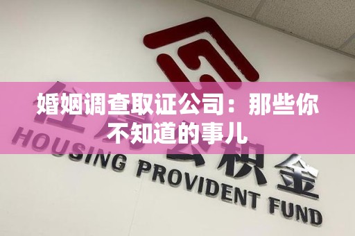 新建婚姻调查取证公司：那些你不知道的事儿