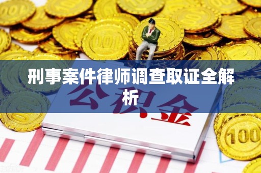 新建刑事案件律师调查取证全解析