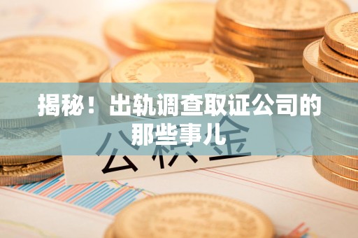 新建揭秘！出轨调查取证公司的那些事儿