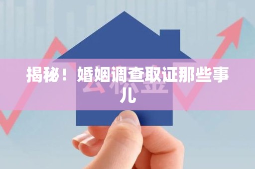 新建揭秘！婚姻调查取证那些事儿
