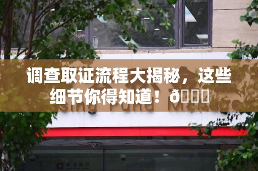 新建调查取证流程大揭秘，这些细节你得知道！😎