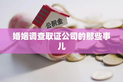 新建婚姻调查取证公司的那些事儿