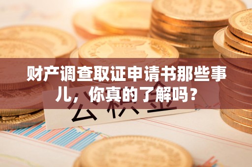 新建财产调查取证申请书那些事儿，你真的了解吗？