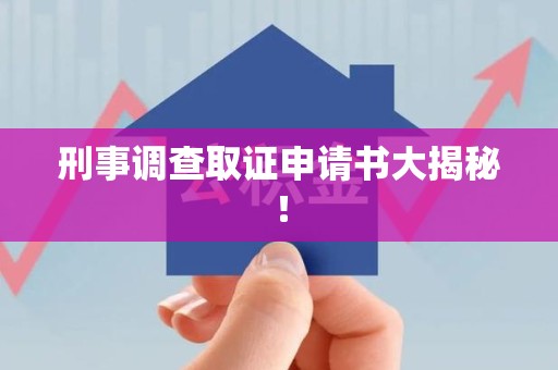 新建刑事调查取证申请书大揭秘！