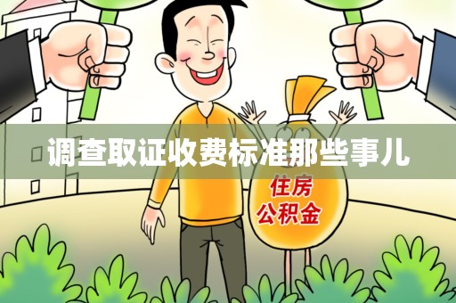新建调查取证收费标准那些事儿