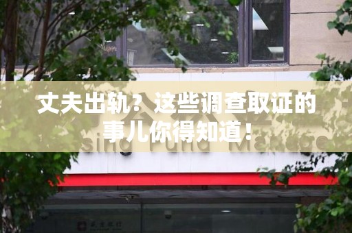 新建丈夫出轨？这些调查取证的事儿你得知道！