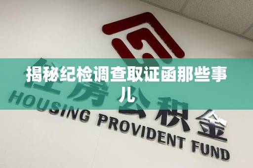 新建揭秘纪检调查取证函那些事儿