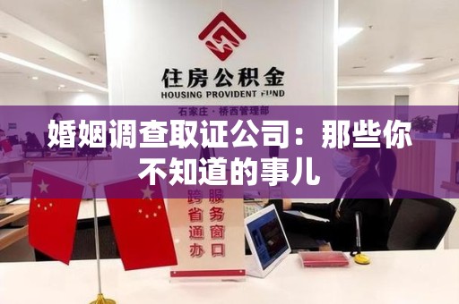 新建婚姻调查取证公司：那些你不知道的事儿