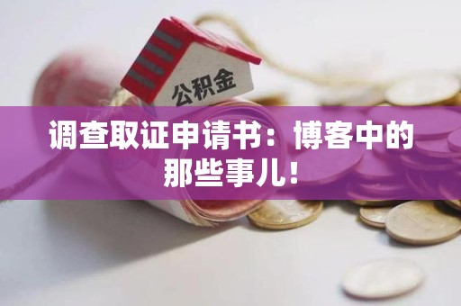 新建调查取证申请书：博客中的那些事儿！