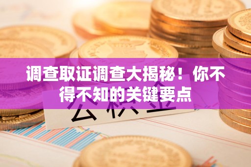 新建调查取证调查大揭秘！你不得不知的关键要点