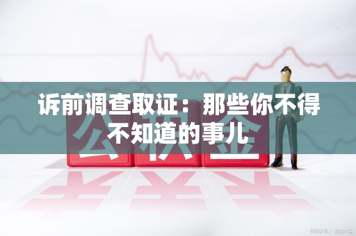 新建诉前调查取证：那些你不得不知道的事儿