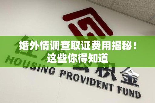 新建婚外情调查取证费用揭秘！这些你得知道