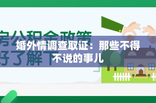 新建婚外情调查取证：那些不得不说的事儿