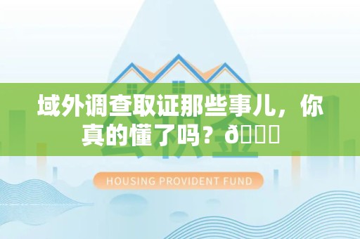 新建域外调查取证那些事儿，你真的懂了吗？😎