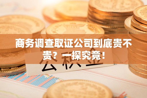 新建商务调查取证公司到底贵不贵？一探究竟！