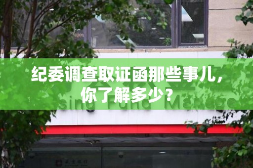 新建纪委调查取证函那些事儿，你了解多少？