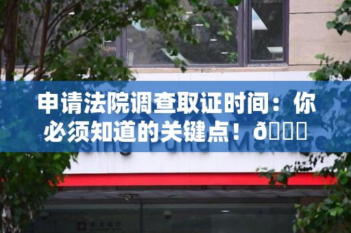 新建申请法院调查取证时间：你必须知道的关键点！😎