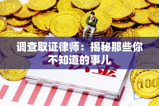 新建调查取证律师：揭秘那些你不知道的事儿