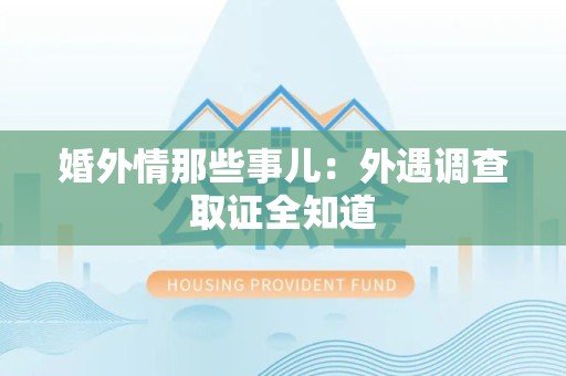 新建婚外情那些事儿：外遇调查取证全知道