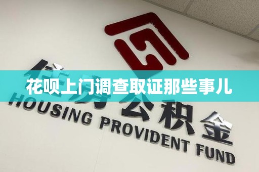 新建花呗上门调查取证那些事儿