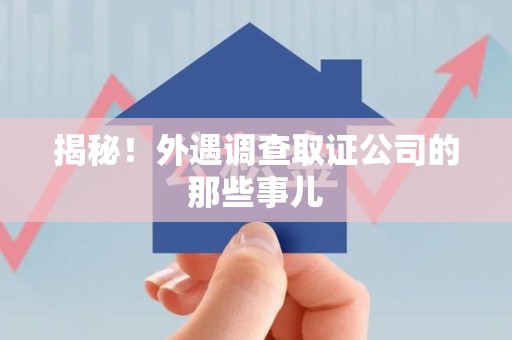 新建揭秘！外遇调查取证公司的那些事儿