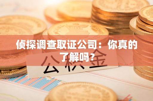 新建侦探调查取证公司：你真的了解吗？