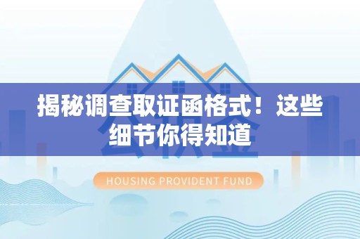 新建揭秘调查取证函格式！这些细节你得知道