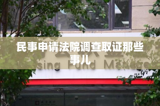 新建民事申请法院调查取证那些事儿