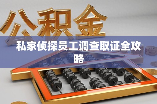 新建私家侦探员工调查取证全攻略