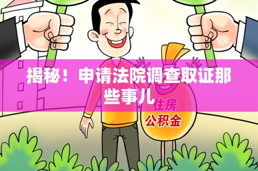 新建揭秘！申请法院调查取证那些事儿